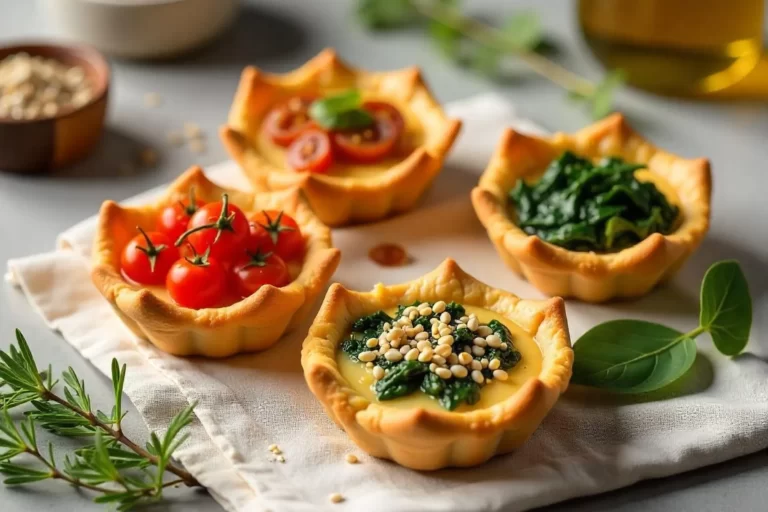 Kit 4 Mini Tortinhas Sabores Variados com Queijo Vegano