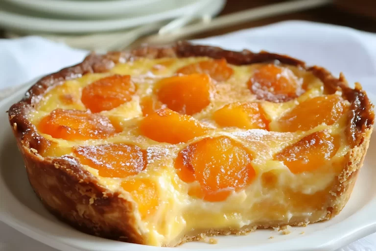 Torta Salgada de Queijo Vegano com Geleia de Damasco e Amêndoas Laminadas
